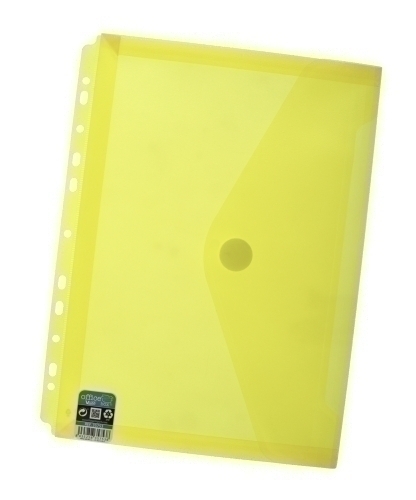 OFFICE BOX - DOSSIER SOBRE FUELLE PP VELCRO A4+ MULTITALADRO AMARILLO TRANSPARENTE (Ref.35753)