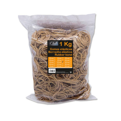 OFFICE CLUB - BOLSA 1 KG. GOMAS ELASTICAS Nº 100 DE 10 CM. LARGO (Ref.300831)