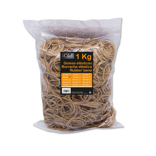 OFFICE CLUB - BOLSA 1 KG. GOMAS ELASTICAS Nº 40 DE 4 CM. LARGO (Ref.301756)