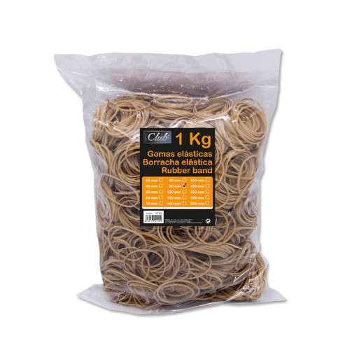 OFFICE CLUB - BOLSA 1 KG. GOMAS ELASTICAS Nº 90 DE 9 CM. LARGO (Ref.320429)