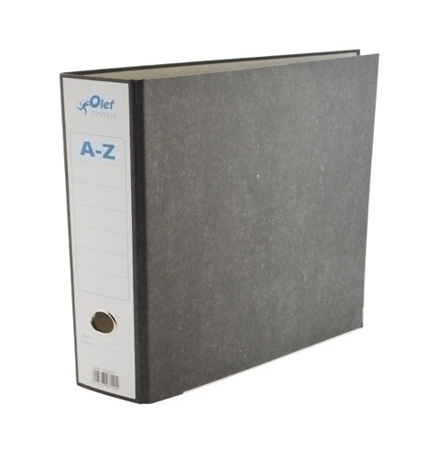 OLEF - ARCHIVADOR palanca CARTON JASPEADO NEGRO 4º APAISADO 75mm (Ref.OL2025)