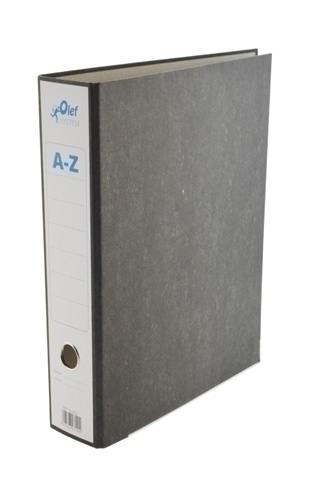 OLEF - ARCHIVADOR palanca CARTON JASPEADO NEGRO 4º NATURAL 75mm (Ref.OL2024)