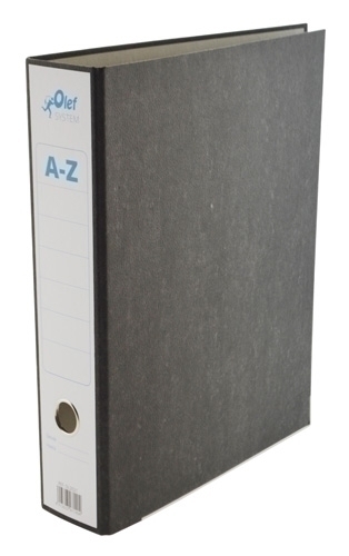 OLEF - ARCHIVADOR palanca CARTON JASPEADO NEGRO Fº 75mm (Ref.OL2021)