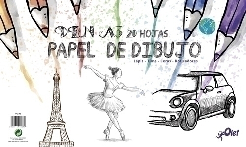 OLEF - BLOCK DE DIBUJO BASICO 130g A3 20h (Ref.PDA3)