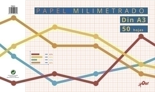 OLEF - BLOCK DE DIBUJO MILIMETRADO 80g A3 50h (Ref.PMA3)