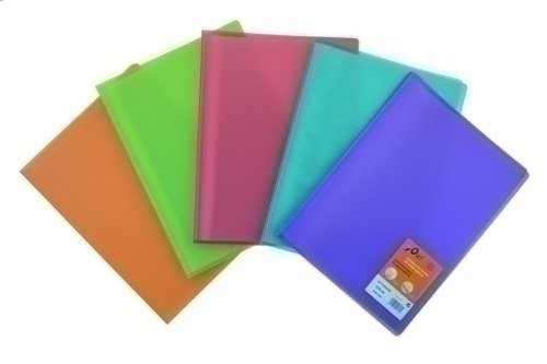 OLEF - CARPETA FUNDAS (TARIFARIO) / PP TRANS. A4 60 F. 6 COL. (azul-naranja-rojo-verde-violeta-verde claro) (Ref.5160K)