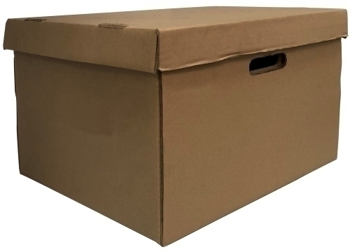 OLEF - CONTENEDOR de ARCHIVOS ITQUEDA 412x383x273mm KRAFT para 4 archivadores tamaño Fº CON TAPA (Ref.4DEF-FOL)