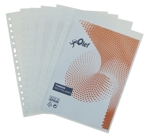 OLEF - FUNDA MULTITALADRO PP 90µ PL.NJ. A4 16 TAL.RFZO. PAQUETE de 100 (Ref.90A4PN)
