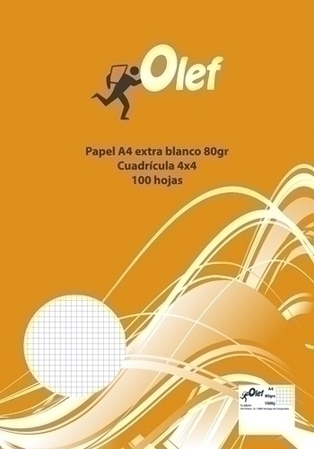 OLEF - PAPEL A4 80g 100h CUADRIC.4x4 (Ref.PLA8044)