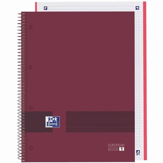 OXFORD - &amp; YOU CUADERNO EUROPEANBOOK WRITE&amp;ERASE A4+ 80H 5X5 T/EXTRADURAS BURDEOS (Ref.400159030)
