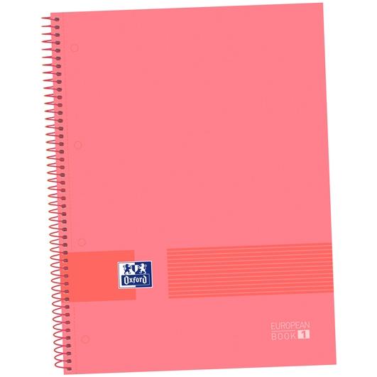OXFORD - &amp;YOU CUADERNO EUROPEANBOOK 1 ESPIRAL 80H 5X5 T/EXTRADURAS A4+ SOFT WATERMELON -5U- (Ref.400149493)