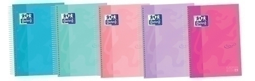 OXFORD - BLOCK SCHOOL EU.BOOK 4 TOUCH micro.tapa EXTRA A5+ 120h CUADRIC.5x5 90g SURTIDO (5 col. pastel) (Ref.400133561)