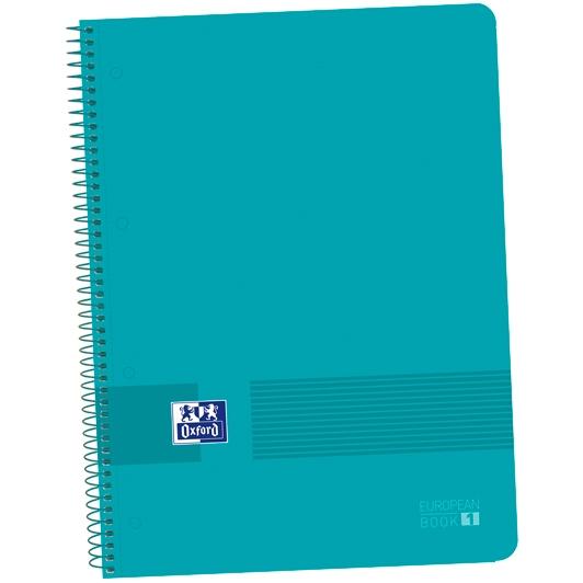 OXFORD - LIVE&amp;GO CUADERNO EUROPEANBOOK 1 ESPIRAL 80H 5X5 T/PLÁSTICO A4+ AQUA -5U- (Ref.400149420)