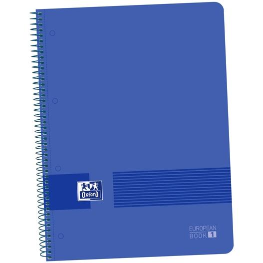OXFORD - LIVE&amp;GO CUADERNO EUROPEANBOOK 1 ESPIRAL 80H 5X5 T/PLÁSTICO A4+ AZUL MARINO -5U- (Ref.400149358)