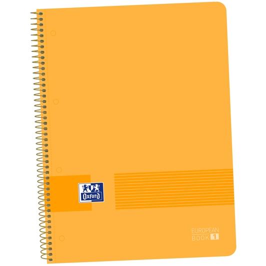 OXFORD - LIVE&amp;GO CUADERNO EUROPEANBOOK 1 ESPIRAL 80H 5X5 T/PLÁSTICO A4+ AZUL MELOCOTÓN -5U- (Ref.400149422)