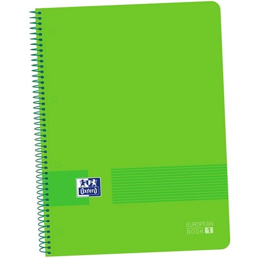 OXFORD - LIVE&amp;GO CUADERNO EUROPEANBOOK 1 ESPIRAL 80H 5X5 T/PLÁSTICO A4+ AZUL VERDE -5U- (Ref.400149421)