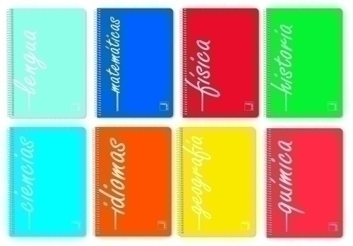 PACSA - BLOCK ASIGNATURAS tapa PP Fº 80h HORIZONTAL 90g SURTIDO (Ref.16495)