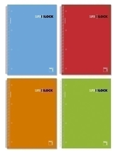 PACSA - BLOCK SUPERBLOCK micro.tapa EXTRA A4 160h HORIZONTAL 60g COL.SUR.(4) (Ref.16028)