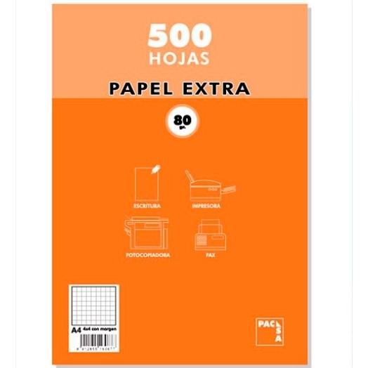 PACSA - PAPEL MULTIFUNCIÓN 500 HOJAS 80GR A4 RAYADO 8X8 BLANCO (Ref.22082)
