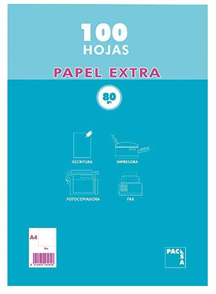 PACSA - PAQUETE DE PAPEL DE 100 HOJAS RETRACTILADO 4X4 A4 80 GR (Ref.21813)