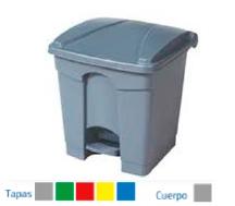 PAPELERA CON PEDAL 30 LITROS TAPA COLOR CUERPO GRIS (Ref.26042)