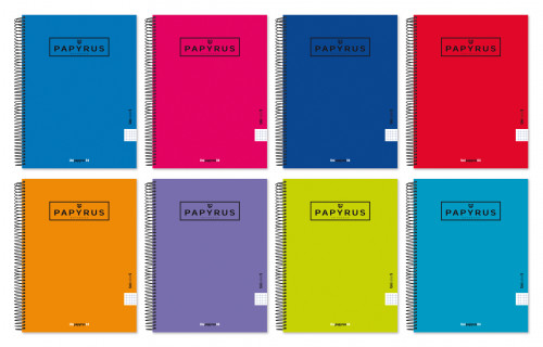 PAPYRUS - BLOC UNICLAS tapa EXTRA A4+ 120h CUADRIC.5x5 90g SURTIDO (Ref.88463199)