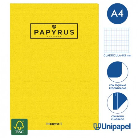 PAPYRUS - LIBRETA A4 48h 90g GOFRADA CUADRIC.4x4 COL.SUR. (Ref.88420599)