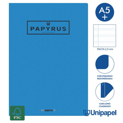 PAPYRUS - LIBRETA A5+ 48h 90g GOFRADA PAUTA 2,5 COL.SUR. (Ref.88430899)
