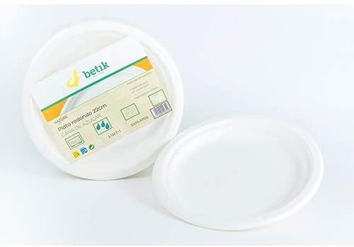 PAQUETE 50 PLATOS REDONDOS CAÑA DE AZUCAR 17CM BETIK (Ref.CU300)