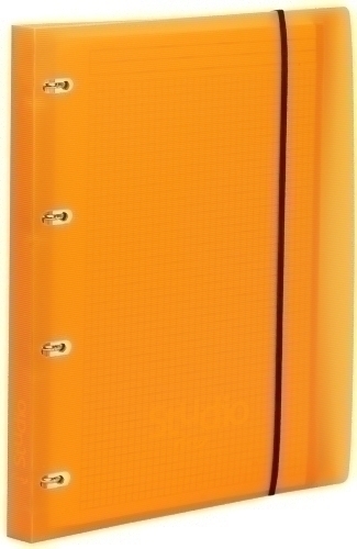 PARDO - CARPEBLOC STUDIO STYLE A4 4 an.20mm con REC.100 hj. 90 gr. y SEPARADORES NARANJA (Ref.822509)