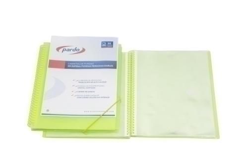 PARDO - CARPETA FUNDAS (TARIFARIO) STUDIO STYLE ESPIRAL PP Fº 40 F. VERDE (Ref.844004)