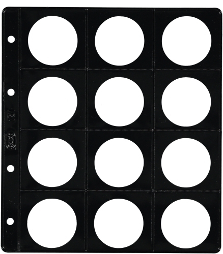 PARDO - FUNDA para ALBUM de MONEDAS con ALMA OPACA NEGRA Ø 42mm 12 aloj. (Ref.75100)