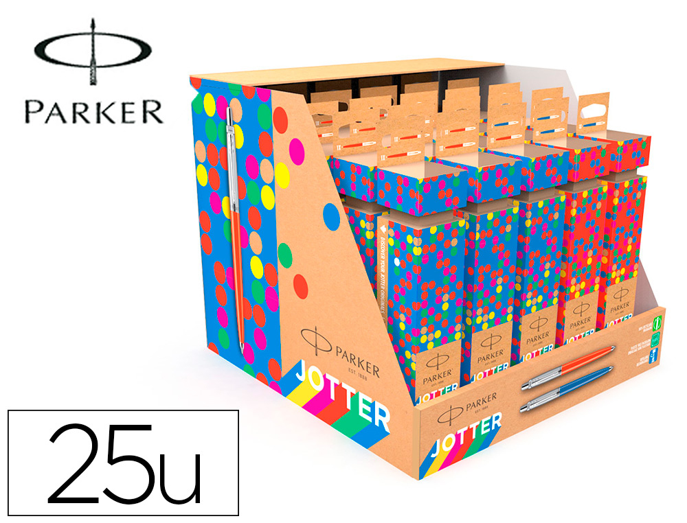 PARKER - BOLIGRAFO JOTTER ORIGINALS CRACKER EXPOSITOR DE 25 UNIDADES SURTIDAS (Ref.2159860)
