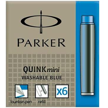 PARKER - RECAMBIO CARTUCHO DE TINTA CORTO QUINK MINI AZUL -6U- (Ref.1950409)