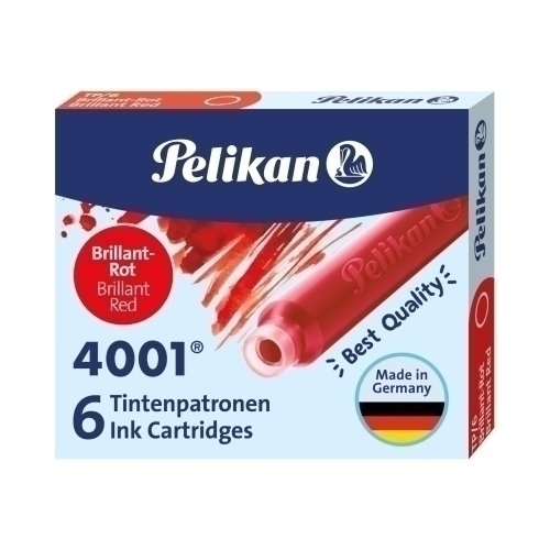 PELIKAN - TINTA ESTILOGRAFICA TP6 ROJO CAJA DE 6 CARTUCHOS (Ref.301192)