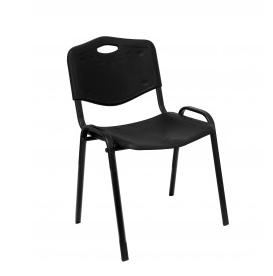 PIQUERAS Y CRESPO - SILLA FIJA APILABLE MOD. ROBLEDO ASIENTO Y RESPALDO PVC NEGRO PACK DE 2 (Ref.PACK226PTNI840)