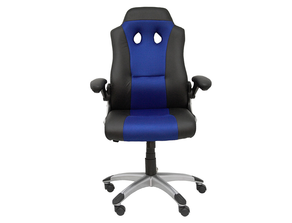 PIQUERAS Y CRESPO - SILLA PYC GAMING TALAVE REGULABLE EN ALTURA Y BRAZOS RETRACTILES SIMILPIEL NEGRO/AZUL 1200X700X580 MM (Ref.7218BSP840229NGRN)