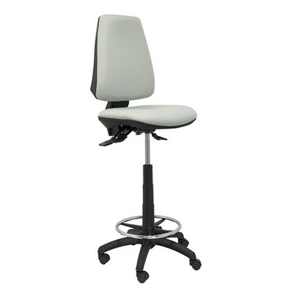 PIQUERAS Y CRESPO - TABURETE ELCHE GIRATORIO ASINCRO C/REPOSAPIÉS TEJIDO BALI GRIS CLARO (Ref.T14SB40)