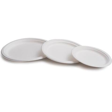 PLATO CAÑA DE AZÚCAR 17CM BIODEGRADABLE BLANCO PK50 (Ref.41001)