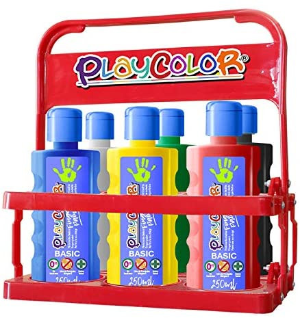 PLAYCOLOR - PINTURA de DEDOS BASIC 40 ml (bote) ESTUCHE de 6 (Ref.17591)