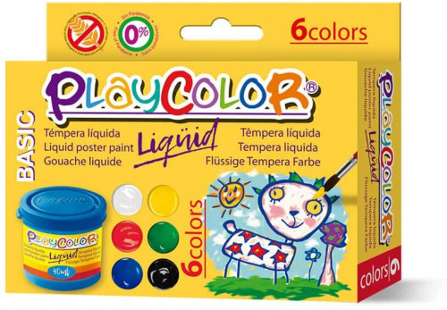 PLAYCOLOR - TEMPERA LIQUID 40 ml (bote) ESTUCHE de 6 (Ref.19931)
