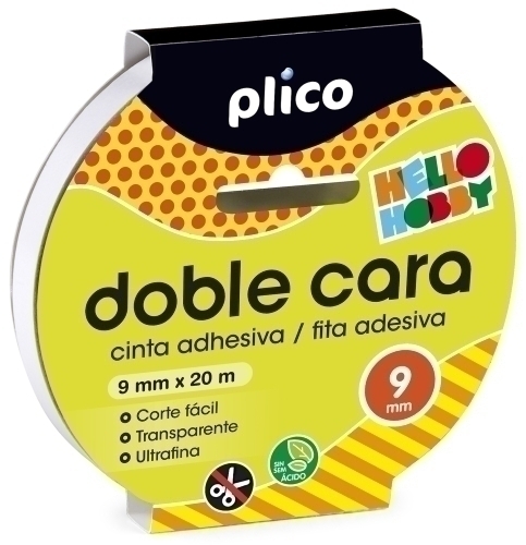 PLICO - CINTA ADHESIVA DOBLE CARA rollo 9x20 BLANCO (Ref.13311)