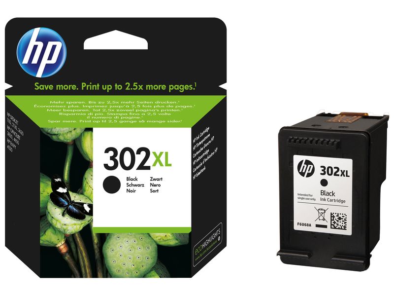 HP ( HEWLETT PACKARD ) - Cartuchos de tinta 302XL negro (Ref.F6U68AE#ABE)