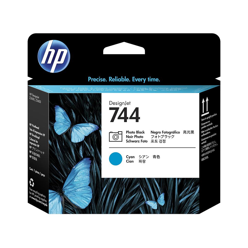 HP ( HEWLETT PACKARD ) - 744 Cabezal Foto Negro &amp; Cián (Ref.F9J86A)
