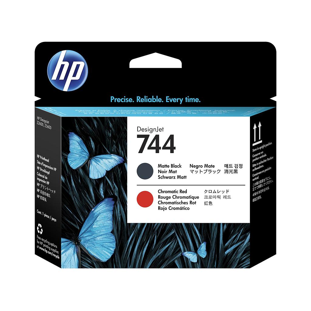 HP ( HEWLETT PACKARD ) - 744 Cabezal Mate Negro &amp; Rojo (Ref.F9J88A)