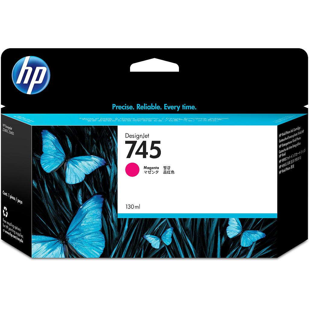 HP ( HEWLETT PACKARD ) - 745 130-ml Cartuchos ORIGINALES Inyección De Tinta Magenta (Ref.F9J95A)