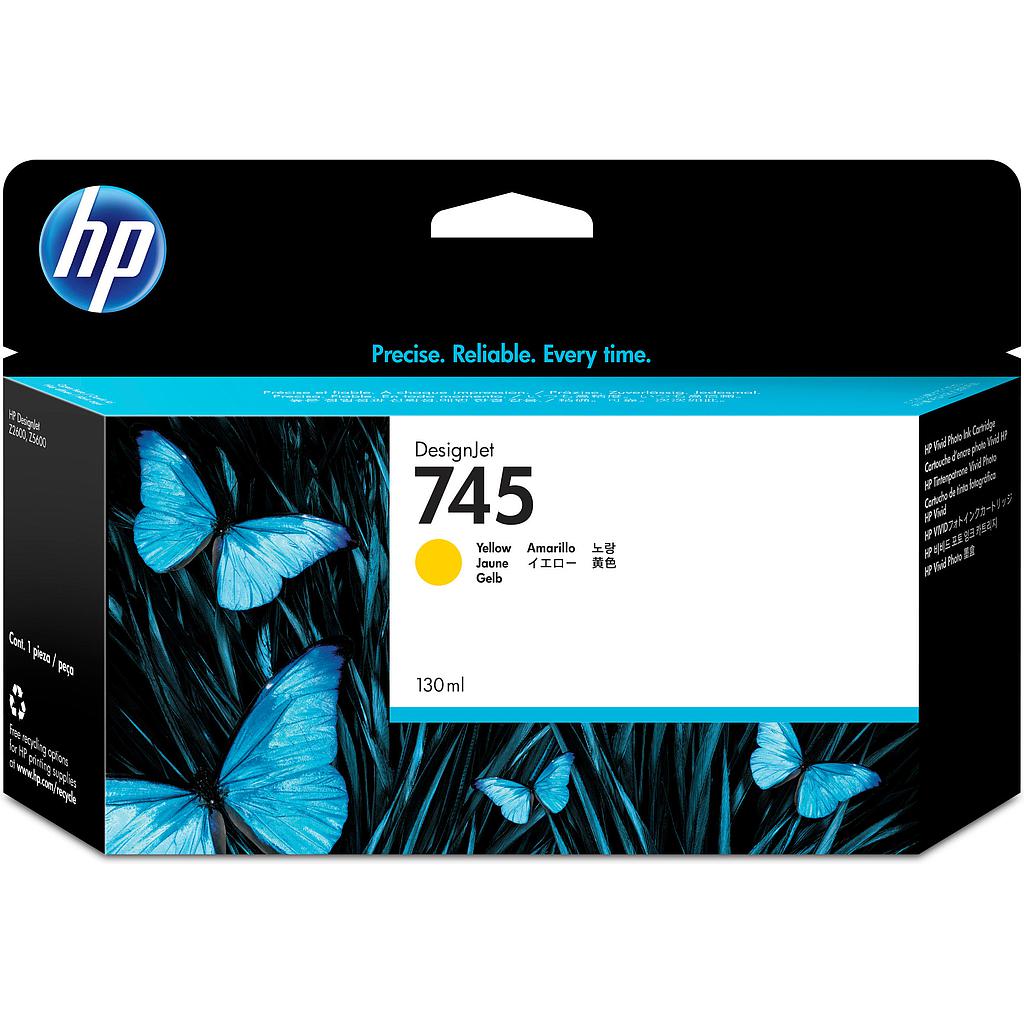 HP ( HEWLETT PACKARD ) - 745 130-ml Cartuchos ORIGINALES Inyección De Tinta Amarillo (Ref.F9J96A)