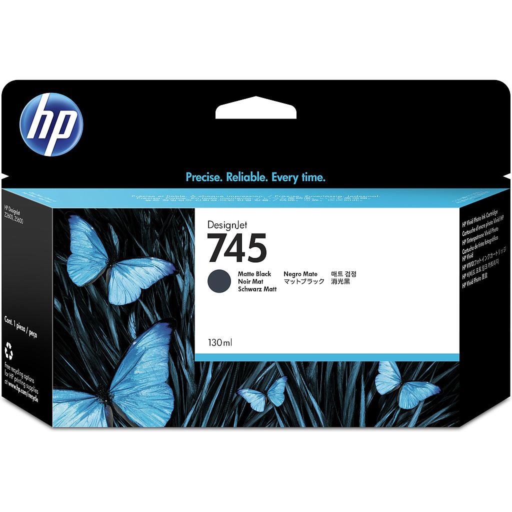 HP ( HEWLETT PACKARD ) - 745 130-ml Cartuchos ORIGINALES Inyección De Tinta Mate Negro (Ref.F9J99A)