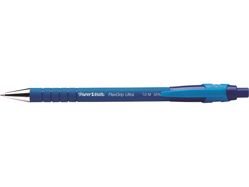 PAPER MATE - Boligrafo retractil Flexgrip Retráctil azul trazo 0,4 mm Floating Ball (Ref.S0190433)