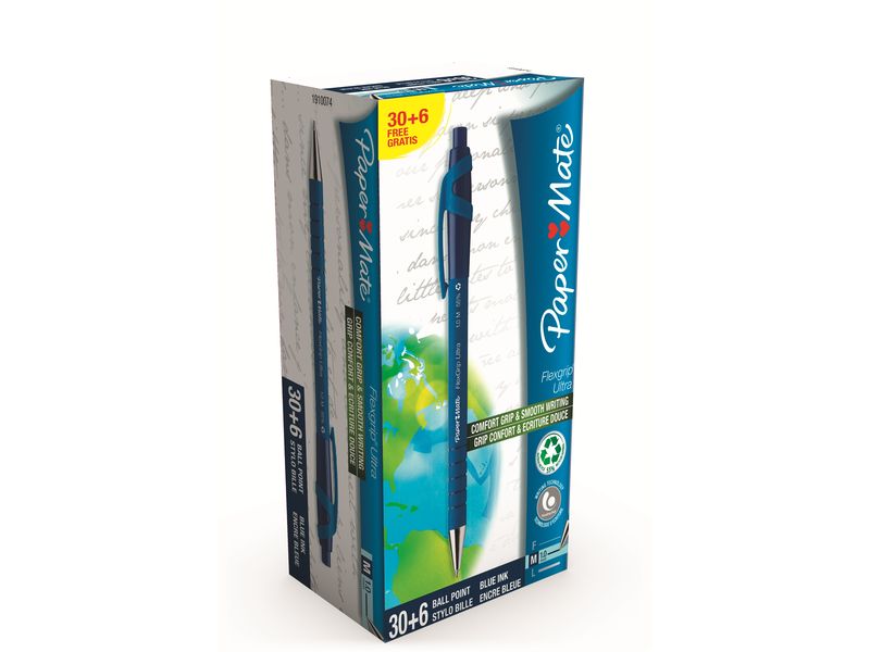 PAPER MATE - Caja 30+6 BOLÍGRAFOS FLEXIGRI AZUL (Ref.1910074)